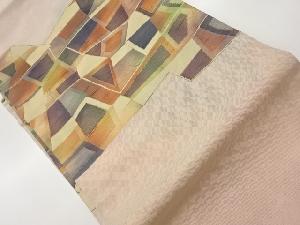 ふくれ織幾何学模様織出し名古屋帯